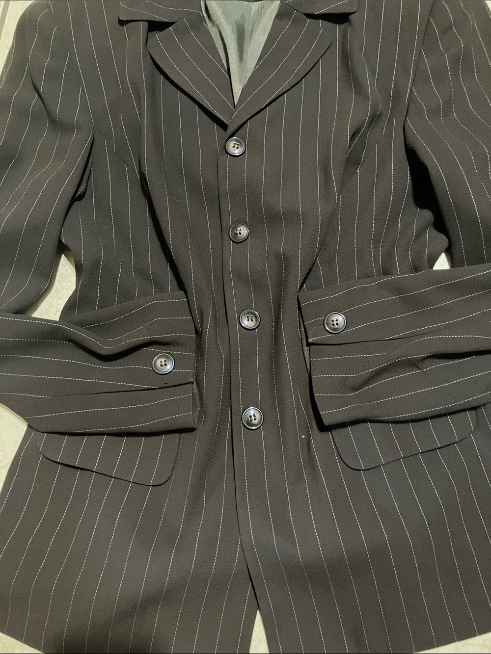 Jacqueline Ferrar Brown Pinstripe Blazer